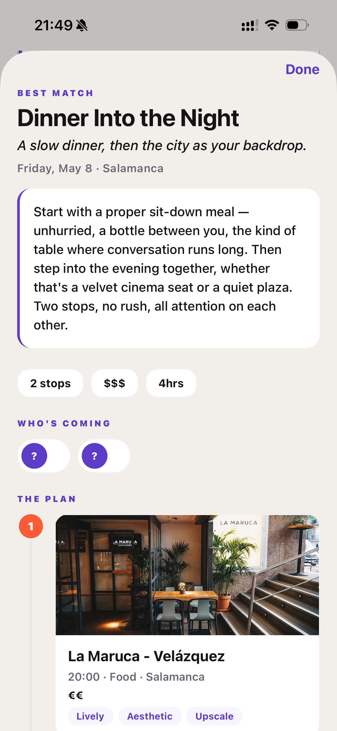 vibra plan detail screen
